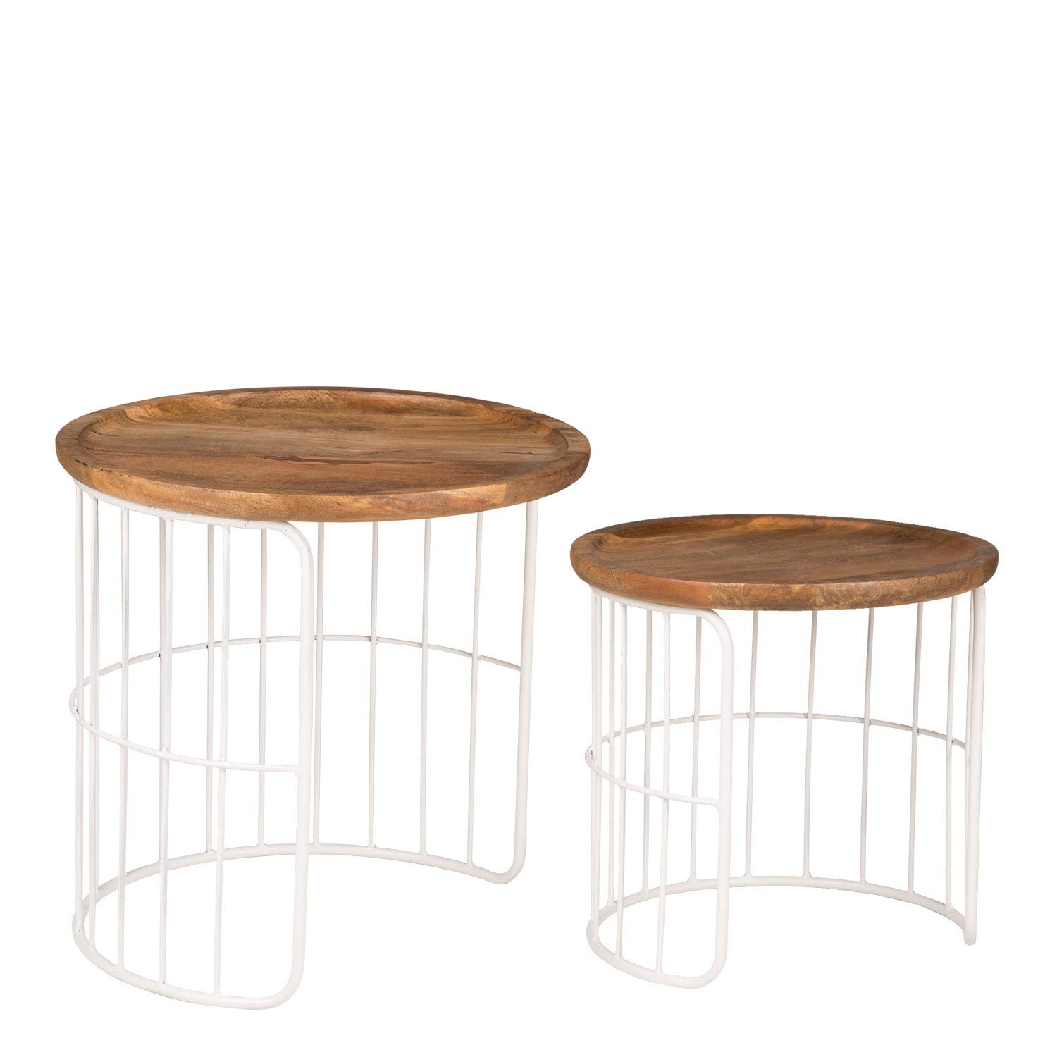 Sklum Ound Style set 2 tavolini impilabili in legno riciclato