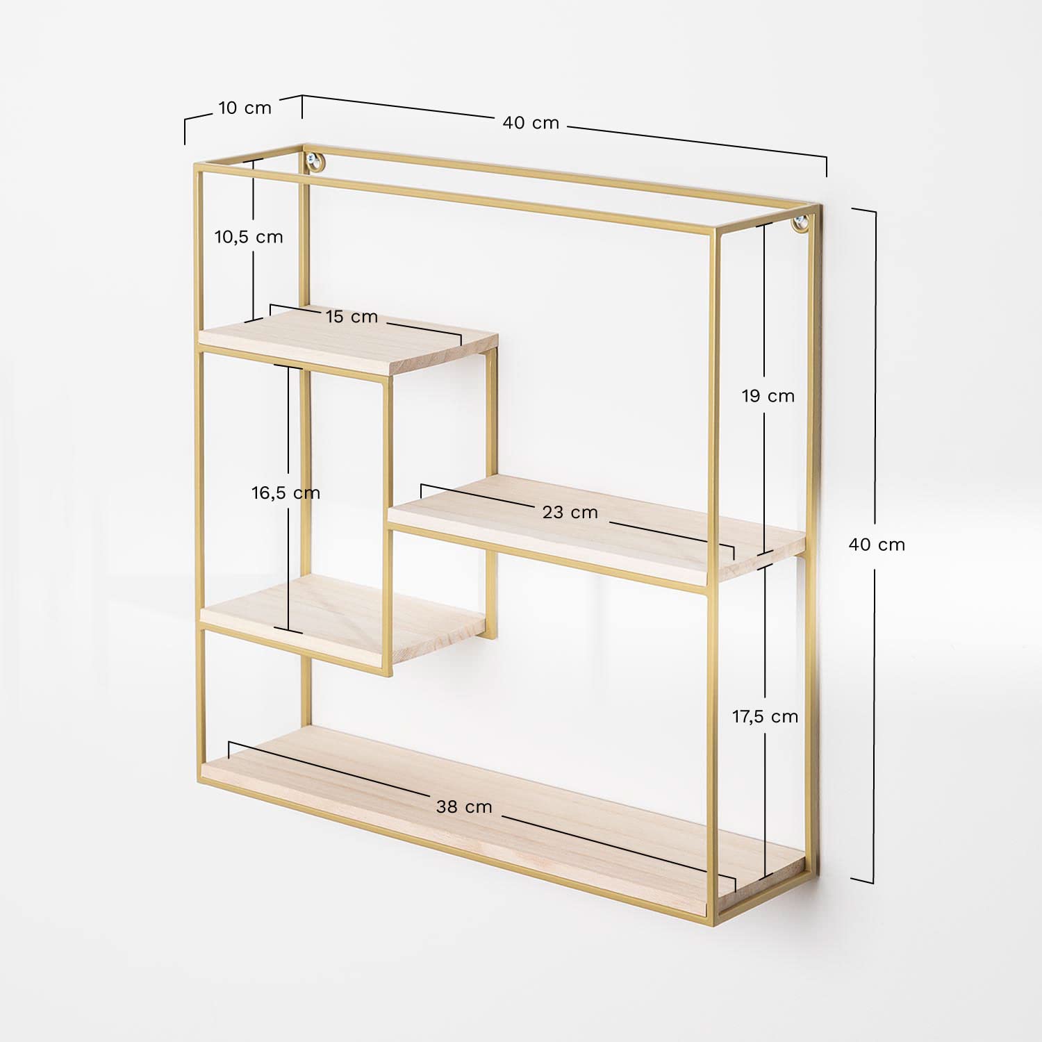 Sklum Yazek scaffale da parete 40 cm acciaio e legno