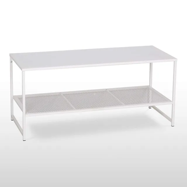Sklum Thura tavolino rettangolare bianco in acciaio 102 cm