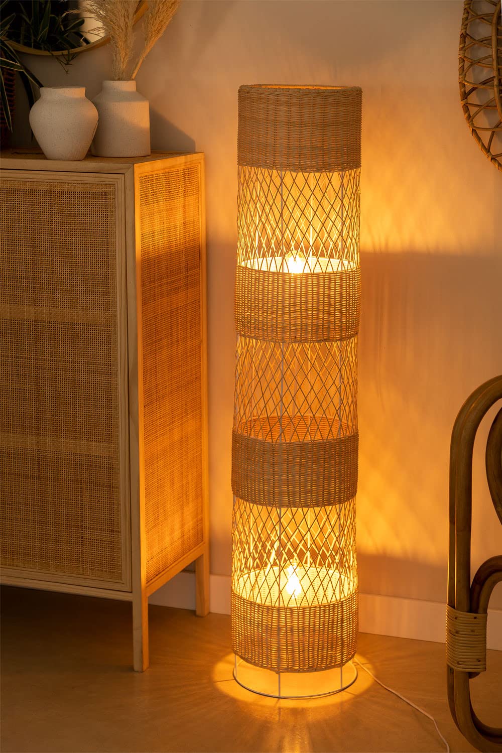 Sklum Estid piantana rattan naturale 121 cm