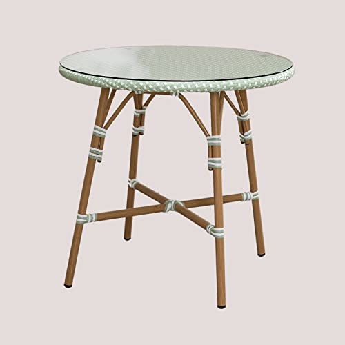 Sklum Alisa Bistro Tavolo Giardino Rotondo 80 cm Rattan