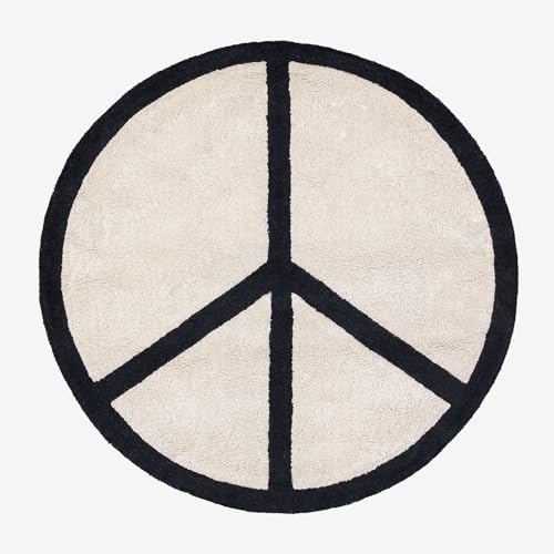 Sklum Pau tappeto rotondo in cotone Ø100 cm bianco nero