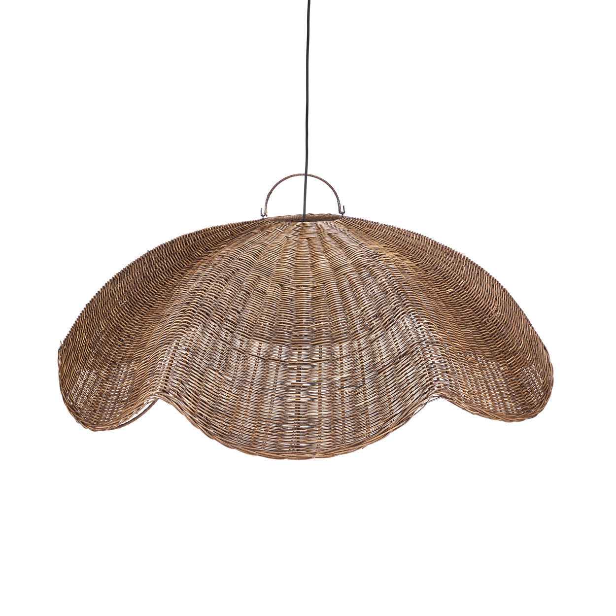Bambua Wave lampadario rattan noce L