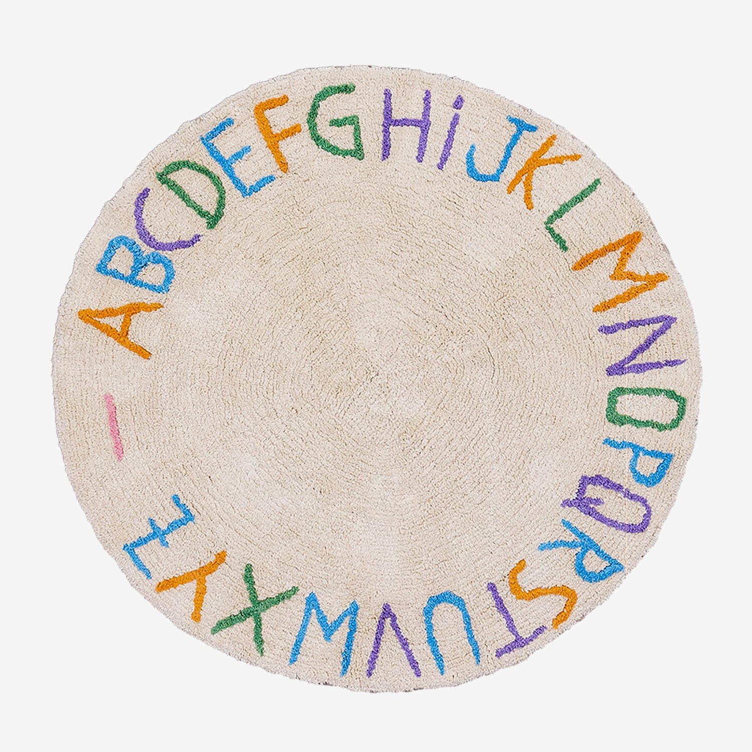 Sklum Letters Kids A tappeto rotondo cotone 104 cm