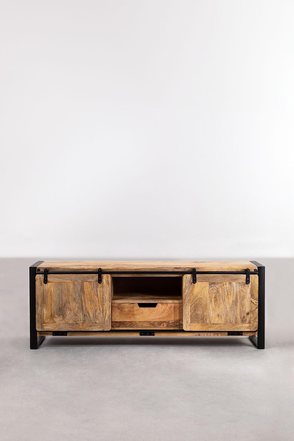 Sklum Kiefer Style Black Natural mobile TV legno mango
