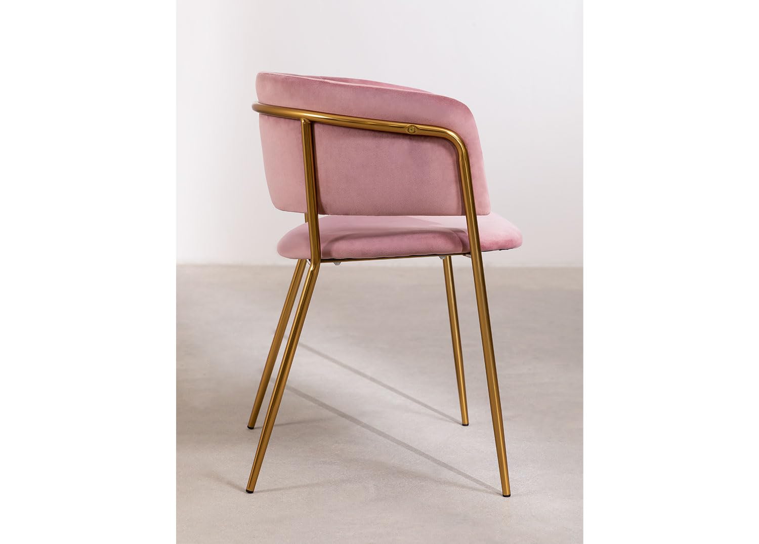 Sklum Nalon Style Sedia Pranzo Velluto Rosa Dorato