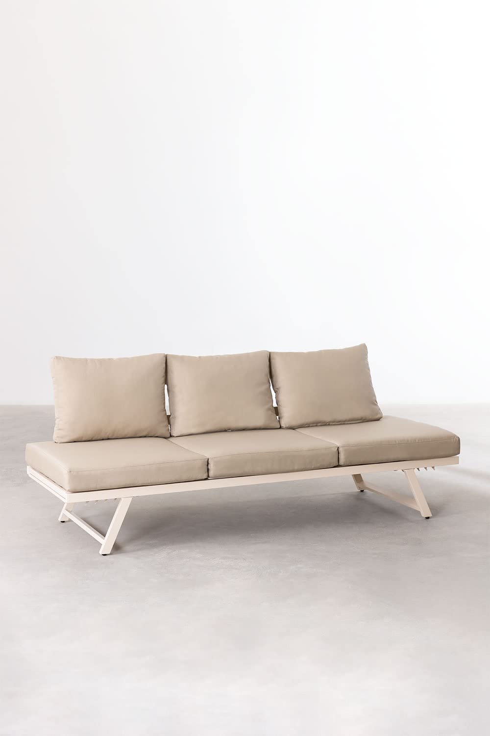 Sklum Libanc divano da giardino 3 posti beige reclinabile