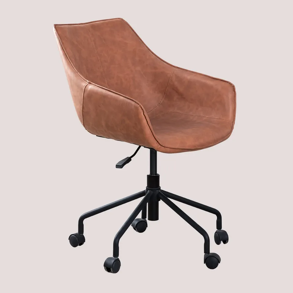 Sklum Lucy sedia da scrivania similpelle con ruote