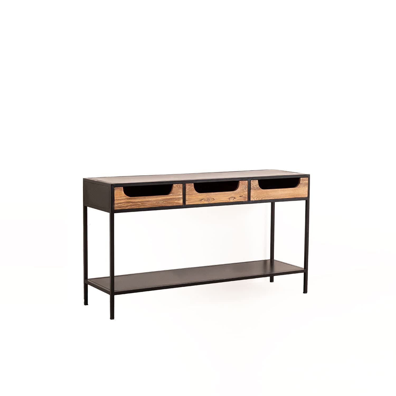 Sklum Emberg consolle legno mango 140 cm nero 3 cassetti
