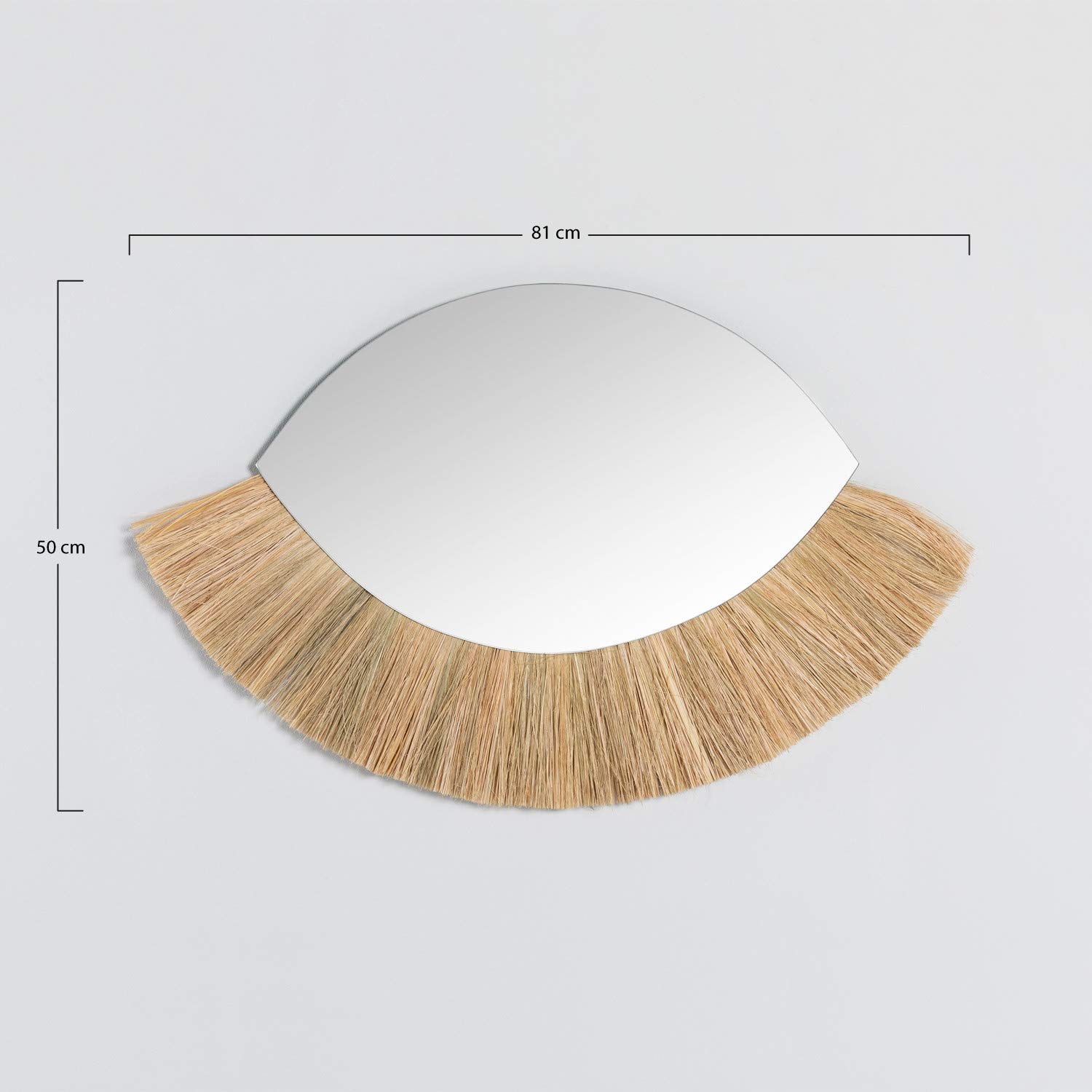 Sklum Rory specchio natural 81x50 cm rafia