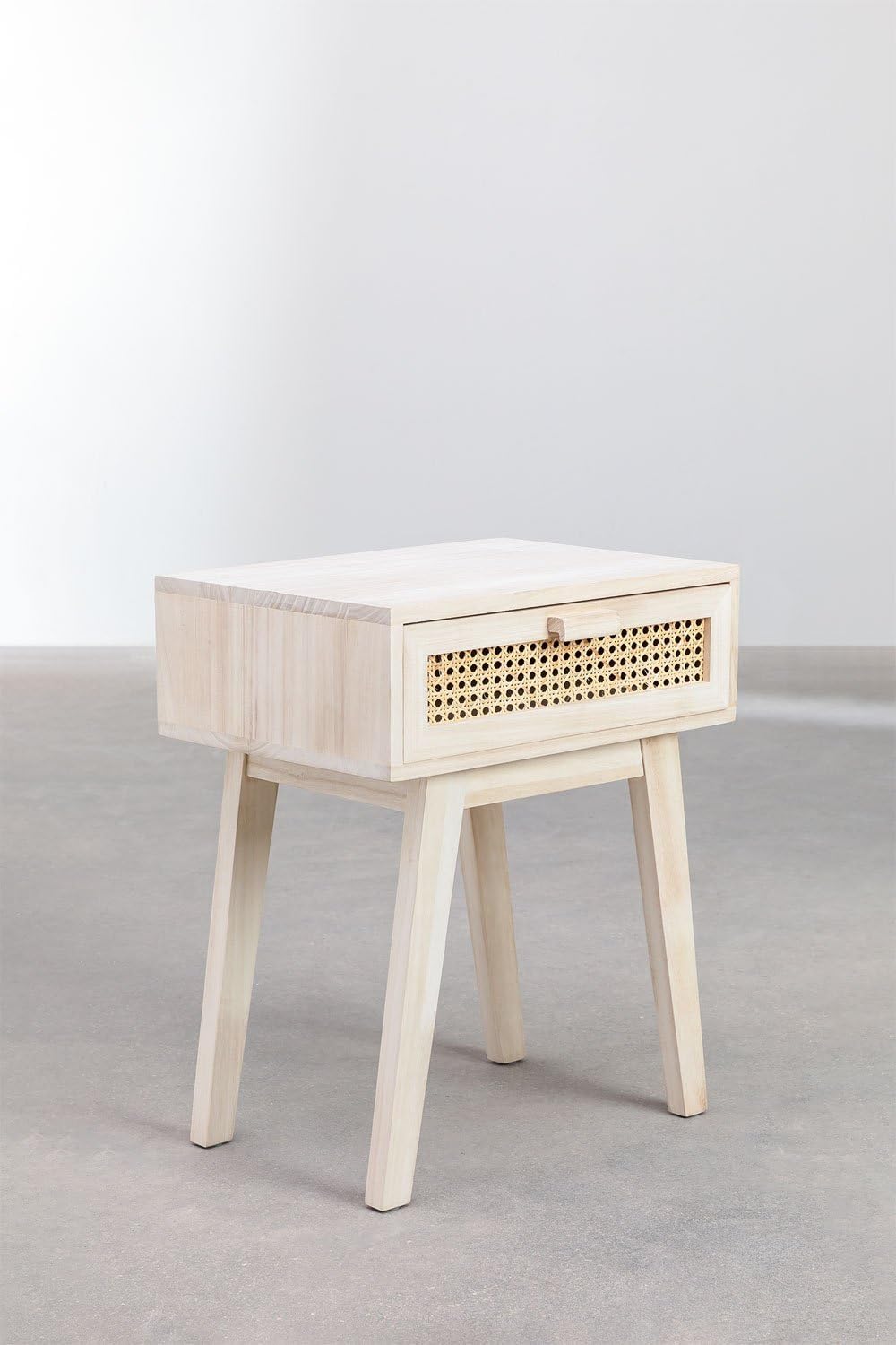 Sklum Ralik Design Comodino Legno con Cassetto Rattan