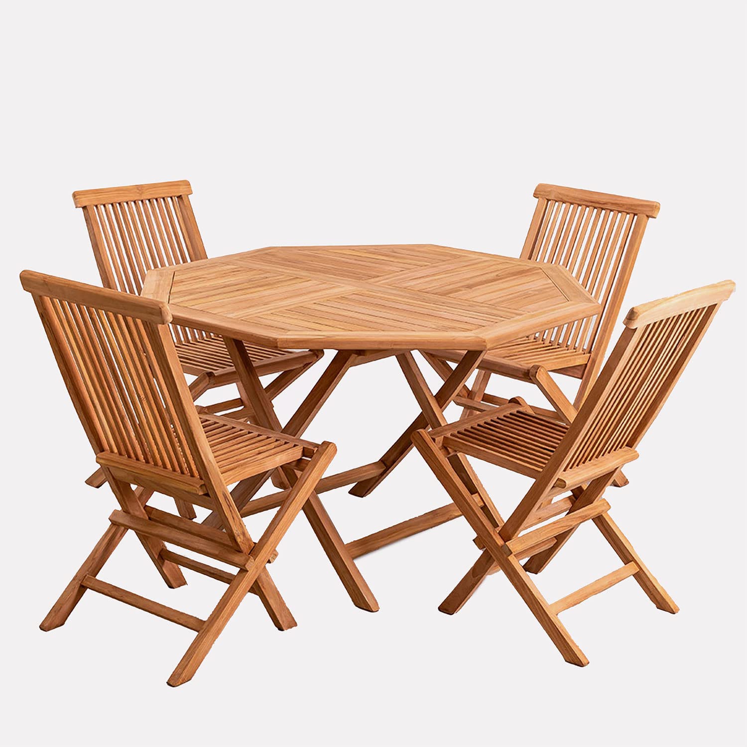 Sklum Pira Set Tavolo e 4 Sedie Teak Pieghevole