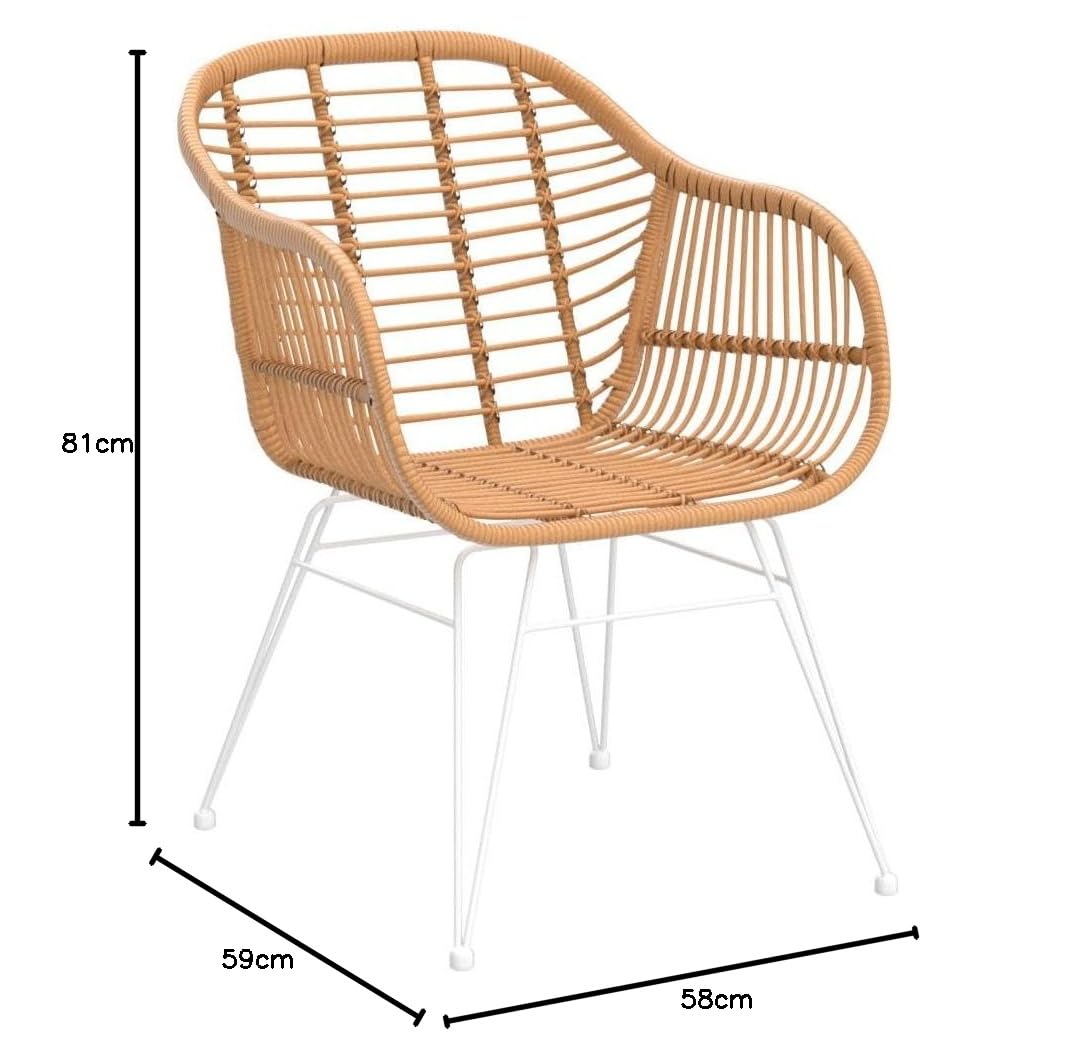 Sklum Zole Sedia da Giardino in Vimini Sintetico