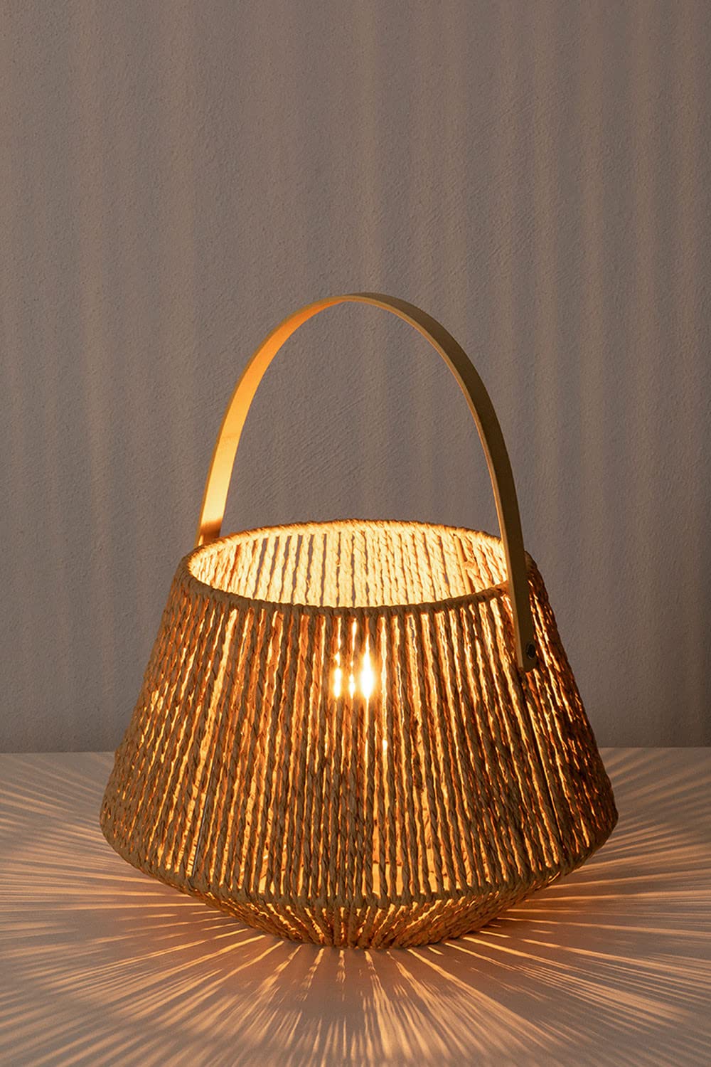 Sklum Milei set 2 lampade tavolo carta intrecciata naturale