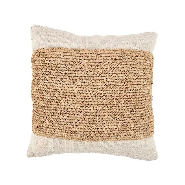 Bambua Raffia Stamp federa cuscino naturale