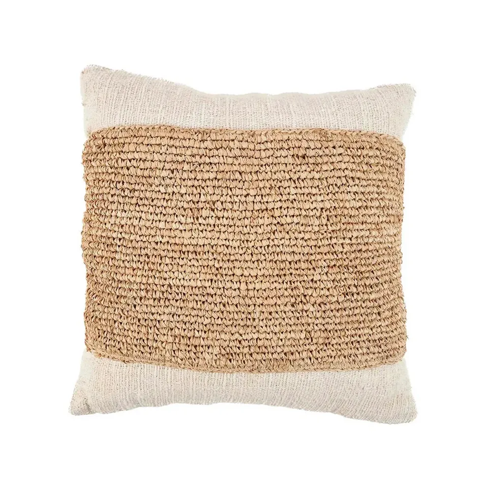 Bambua Raffia Stamp federa cuscino naturale