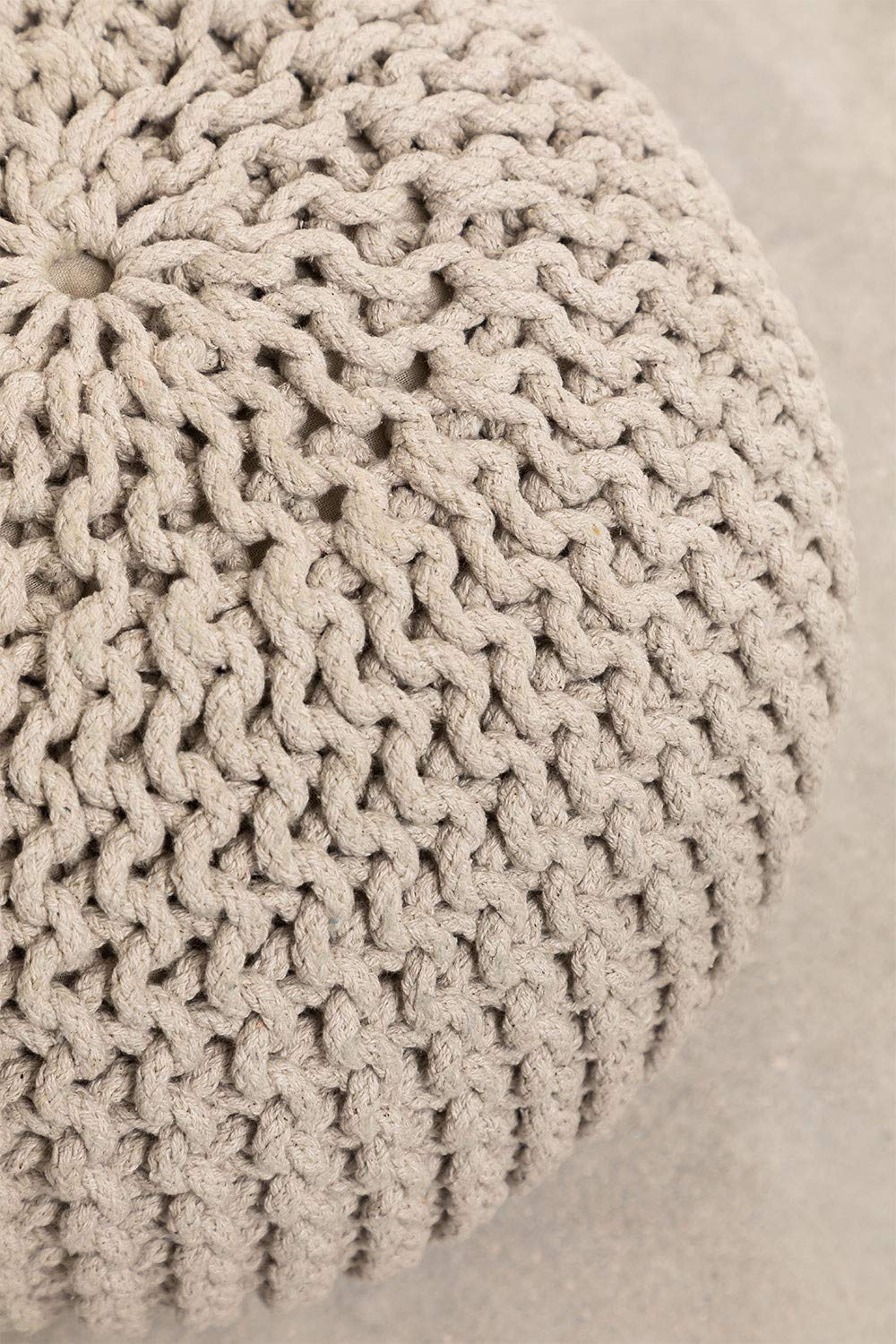 Sklum Greicy pouf rotondo cotone grigio talpa Ø42