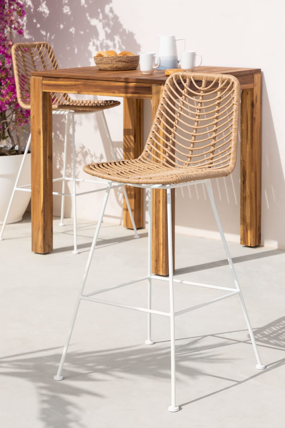 Sklum Gouda sgabello rattan naturale 75 cm