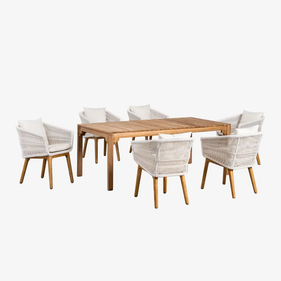 Sklum Donal Barker set tavolo giardino 200x100 6 sedie