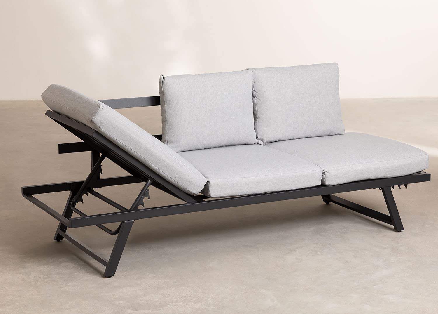 Sklum Libanc divano da giardino 3 posti grigio reclinabile