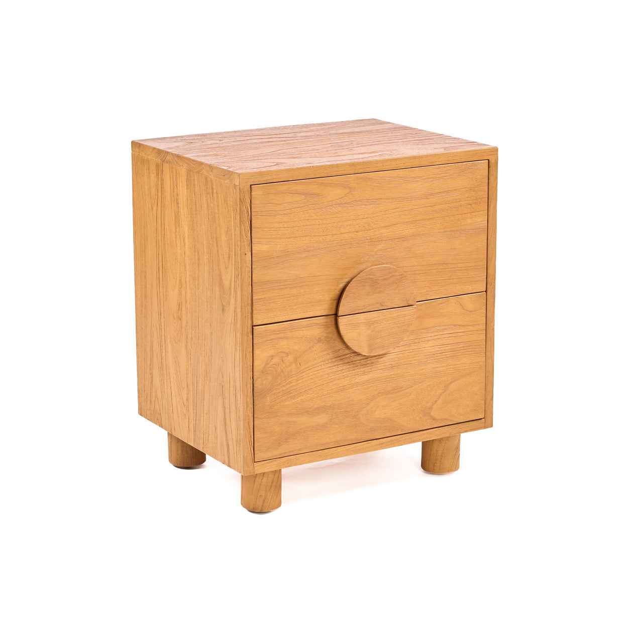 Bambua Eclipse comodino teak naturale 2 cassetti