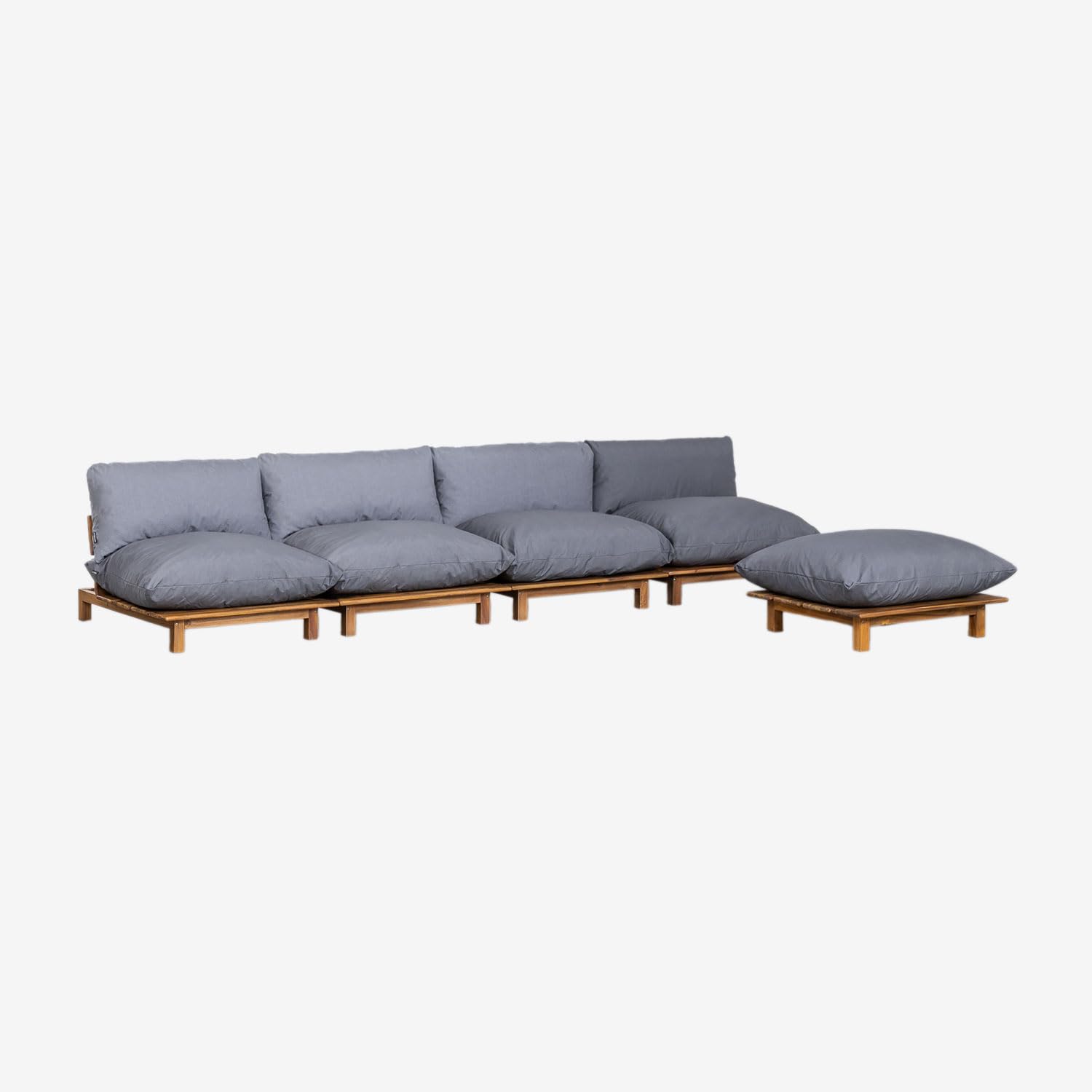 Sklum Brina divano modulare 4 pezzi con pouf acacia