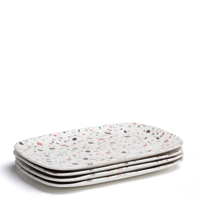 Sklum Ecöh vassoi porcellana terrazzo bianco set 4 pezzi