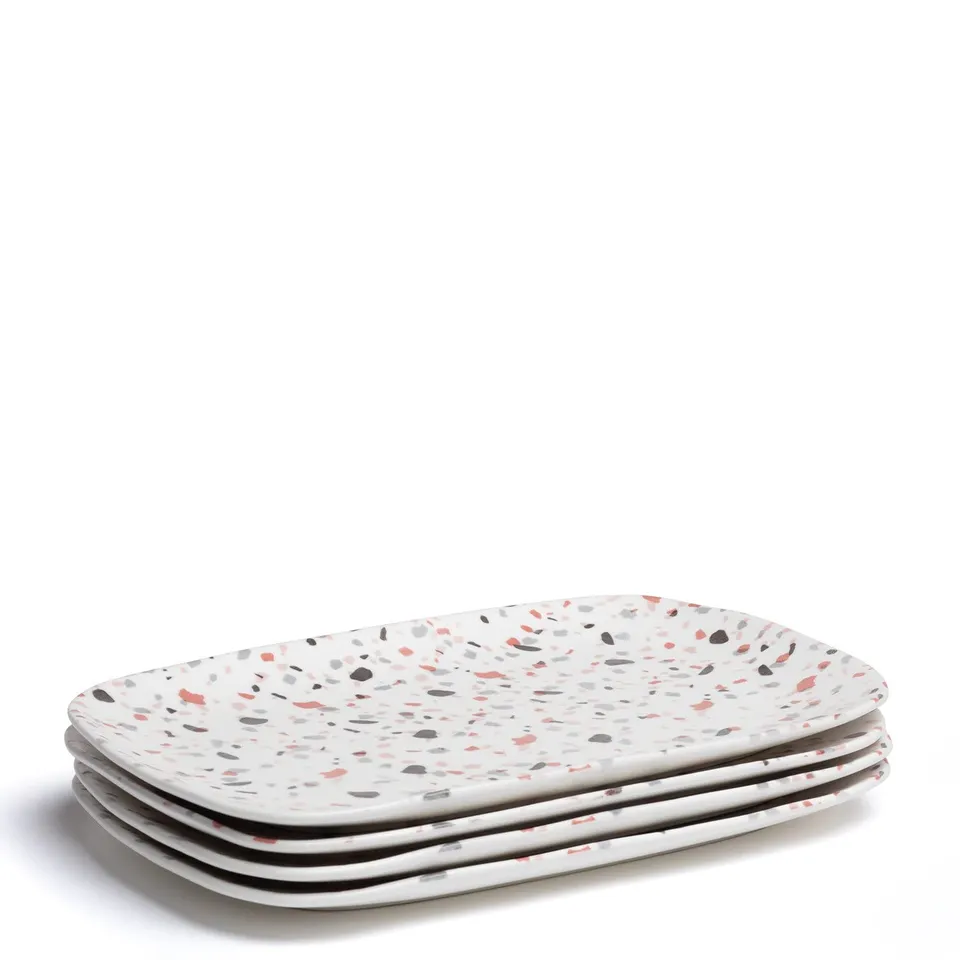 Sklum Ecöh vassoi porcellana terrazzo bianco set 4 pezzi
