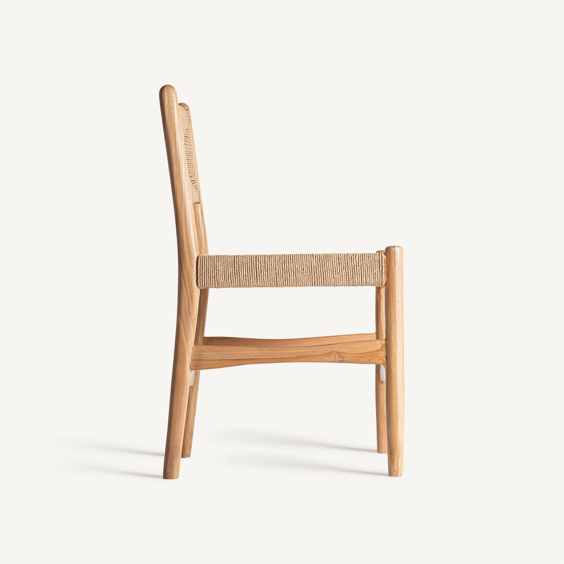 Bambua Agia sedia da pranzo in teak canapa