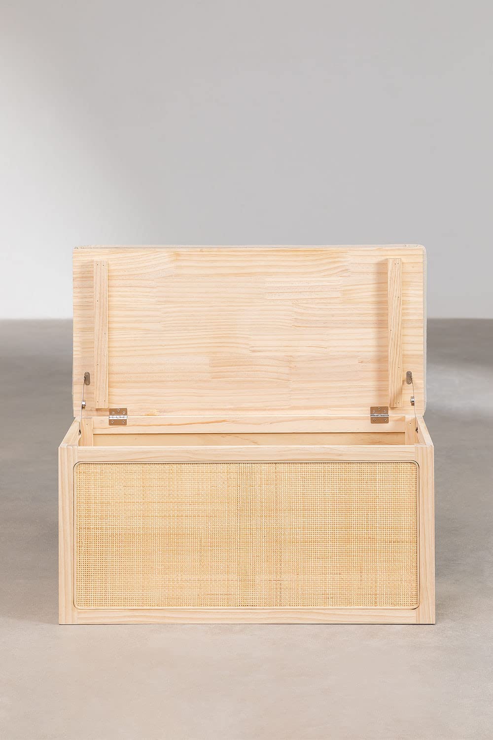 Sklum Reyna Baule in Pino e Rattan con Cuscino