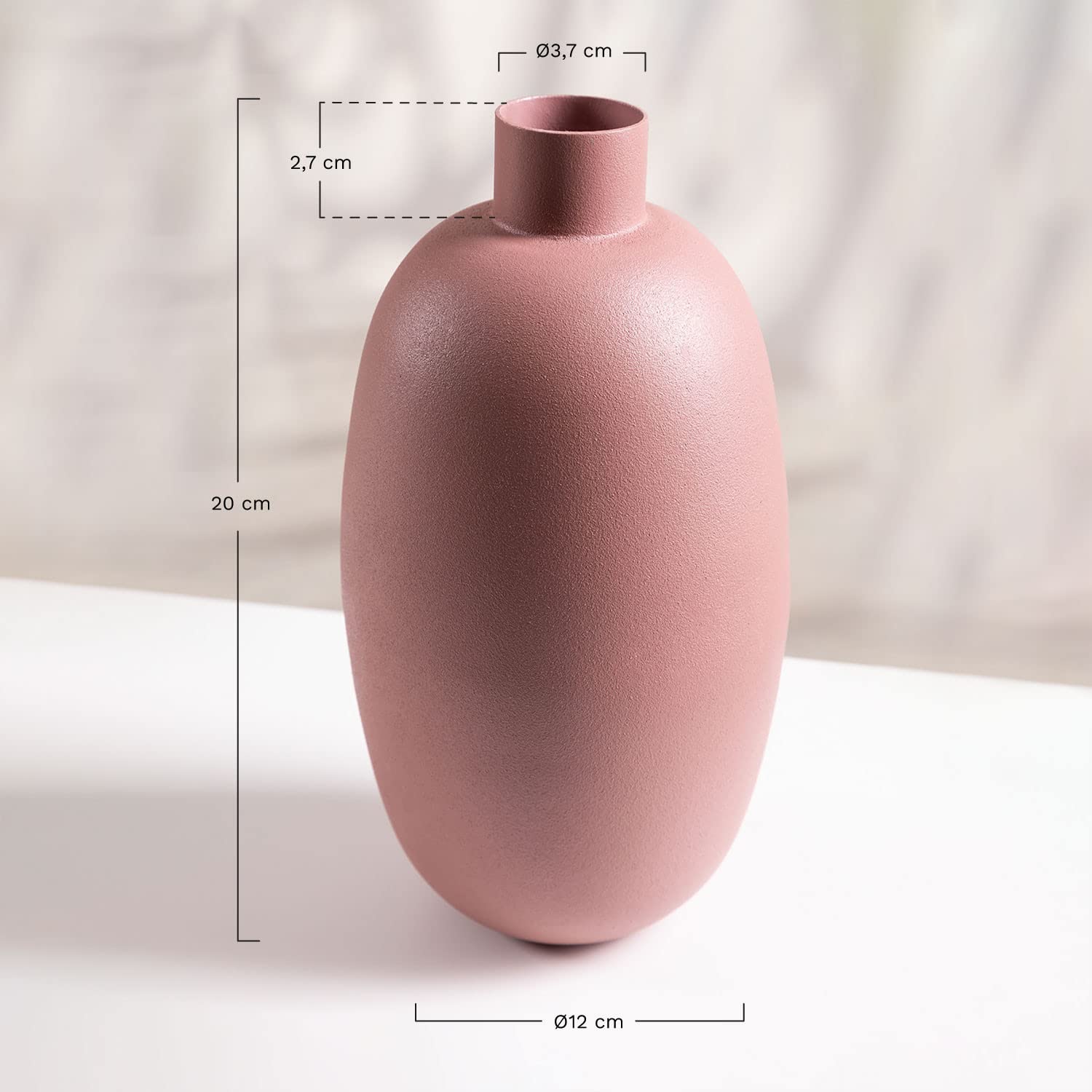 Sklum Aika Vaso in Ferro Rosa 23,5 cm