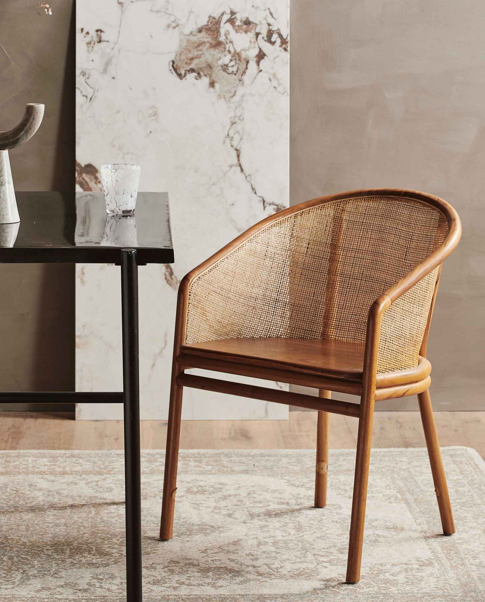 Bambua MOSSO sedia da pranzo marrone chiaro in teak