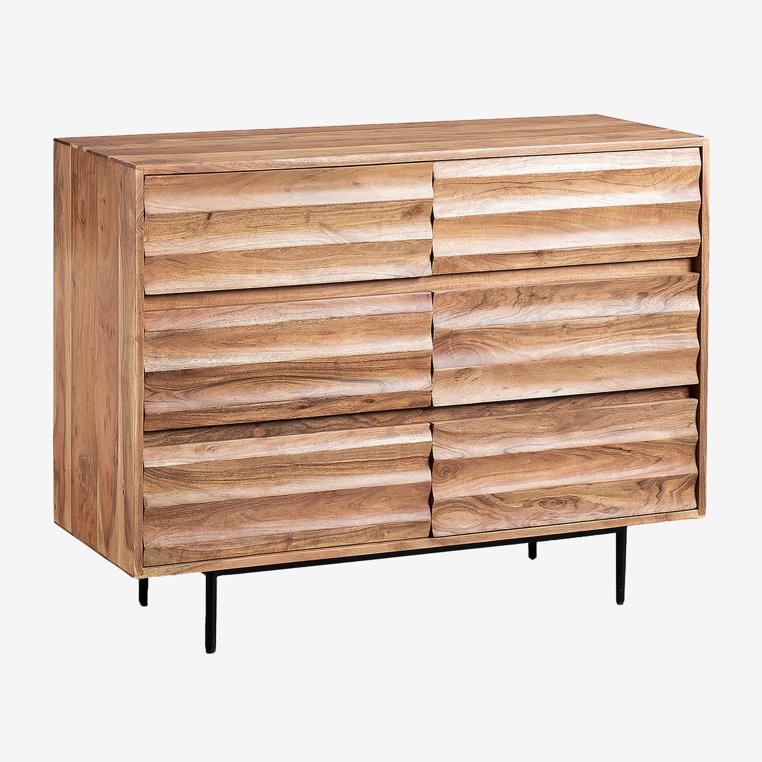 Sklum Petter Cassettiera Acacia 109,5 cm Industriale