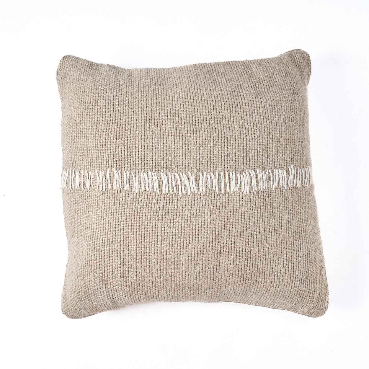 Bambua Linen Stitch federa cuscino lino bianco naturale