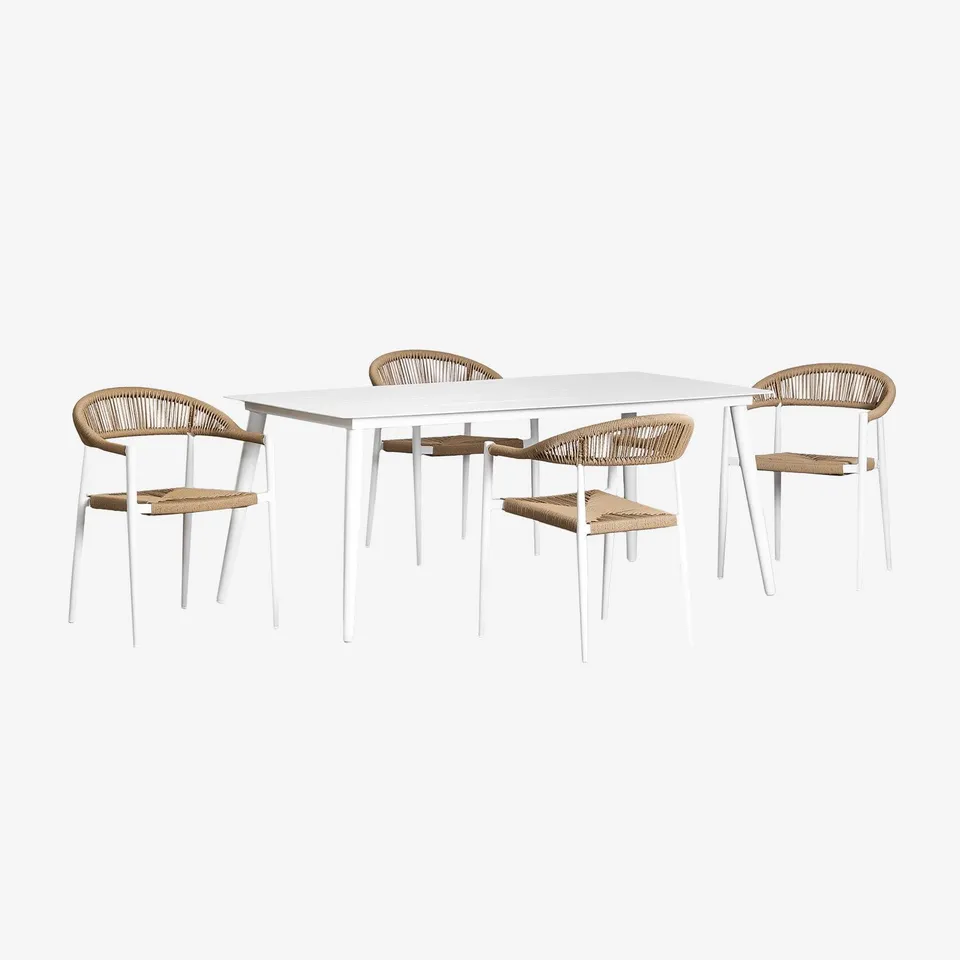 Sklum Kevan Amatria set giardino alluminio rattan 4 sedie