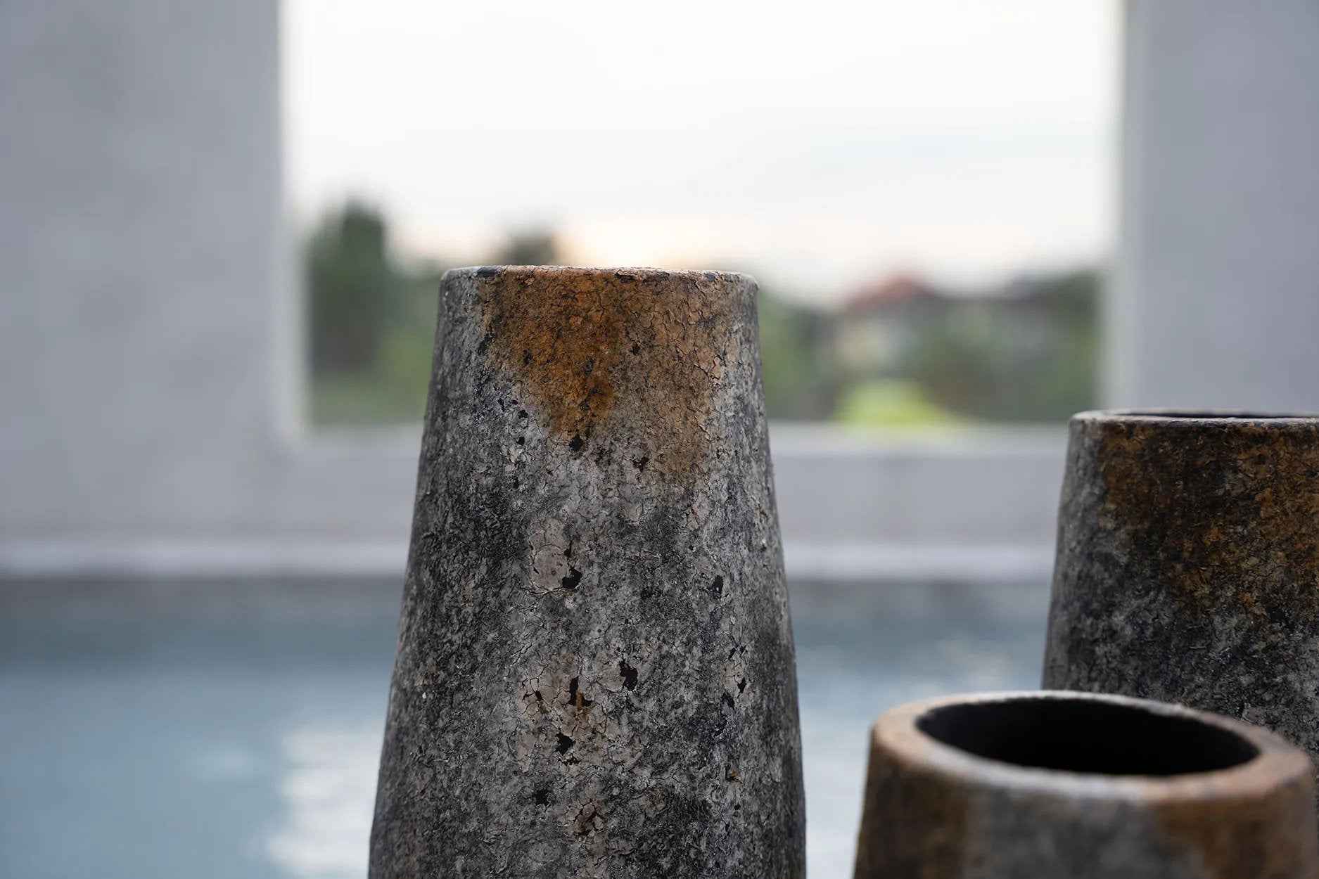 Bambua Spooky vaso terracotta grigio L
