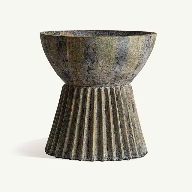 Bambua Plissé Stone vaso piante cemento alto