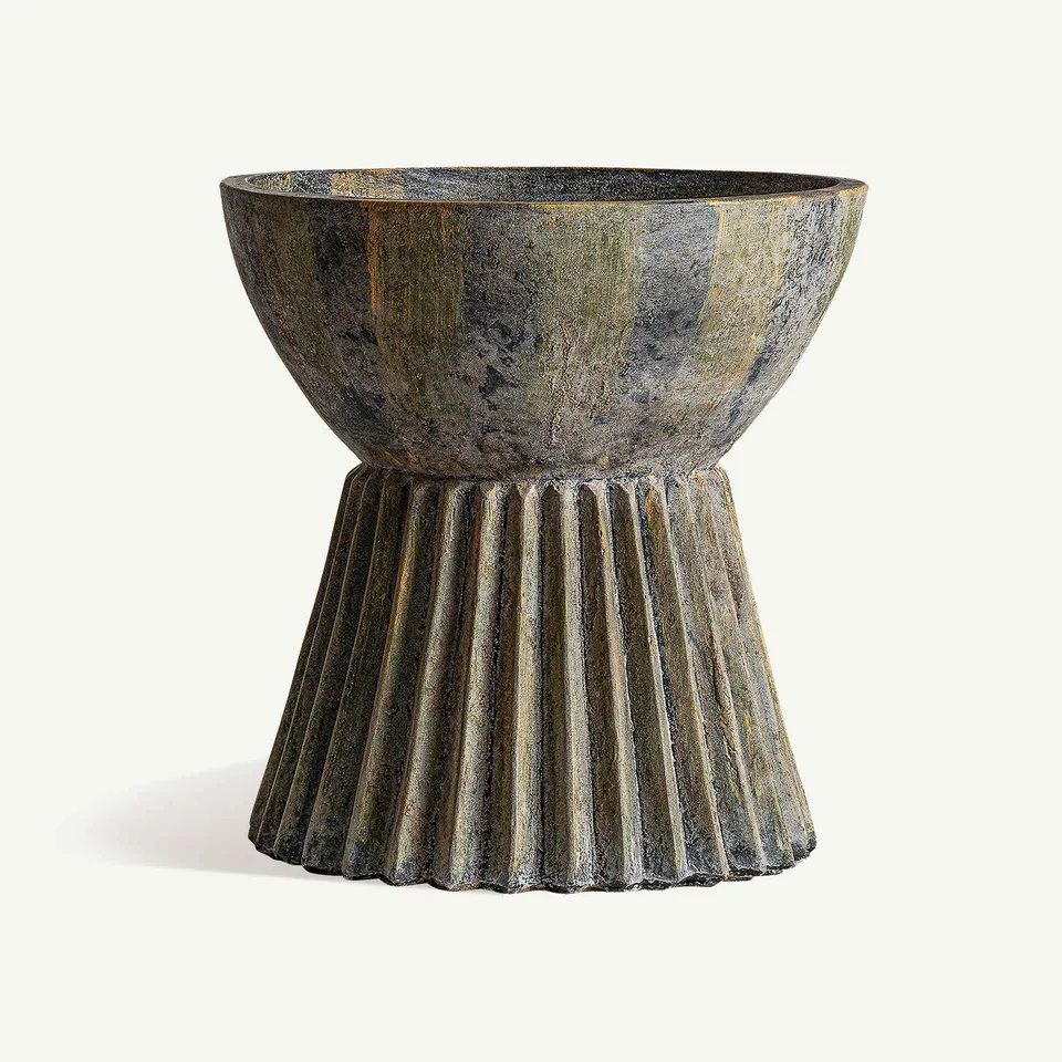 Bambua Plissé Stone vaso piante cemento alto