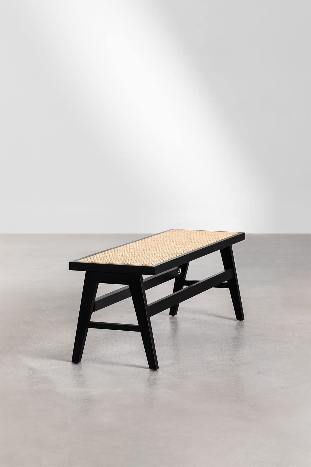 Sklum Lali panca frassino rattan nero 110 cm