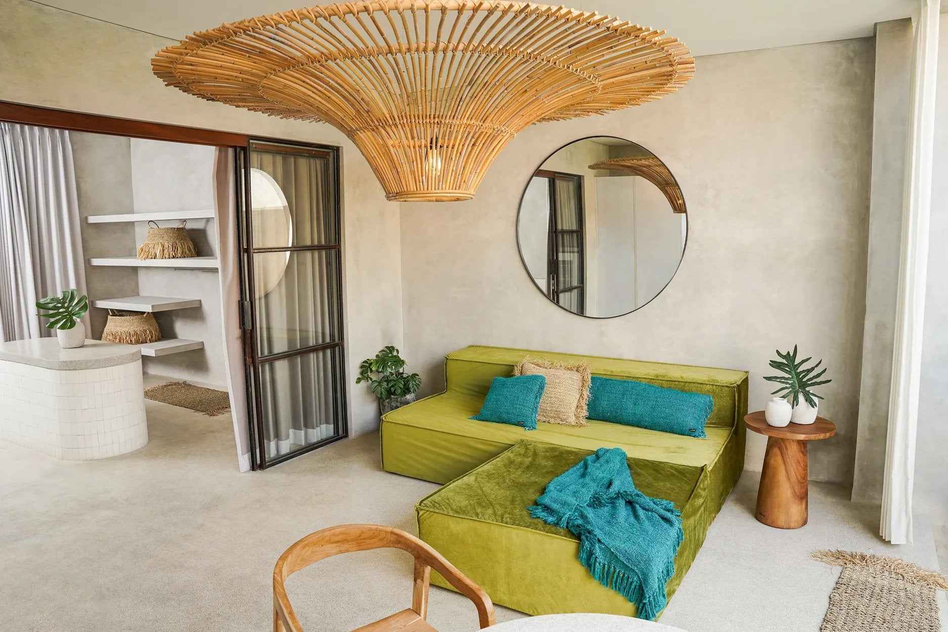 Bambua Timber Conic tavolino legno suar naturale 50