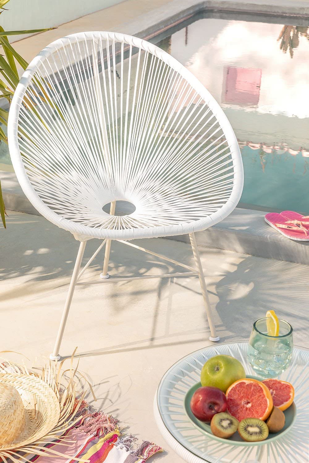 Sklum New Acapulco sedia da giardino bianca polietilene