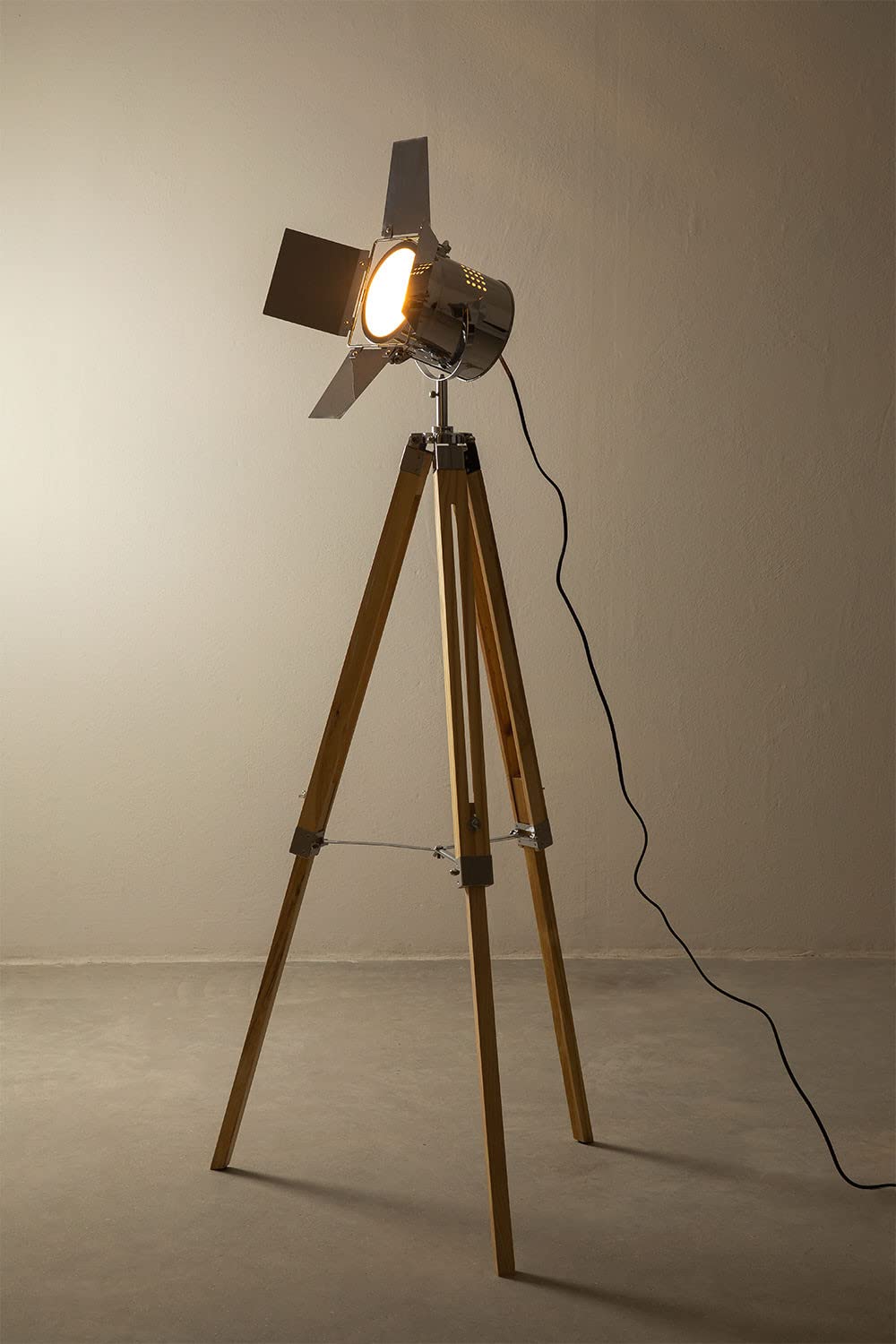 Sklum Cinne Lampada da Terra Treppiede Cromata E27