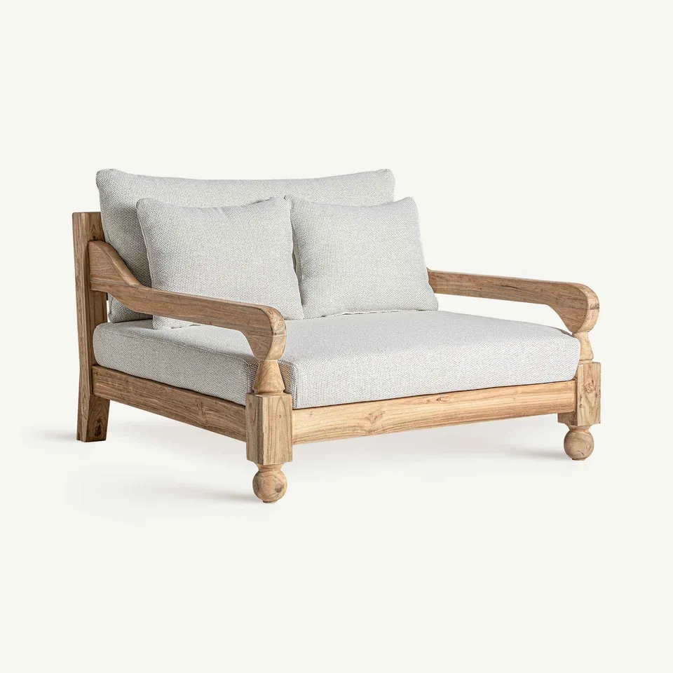 Bambua Jodphur divano da esterno teak grigio