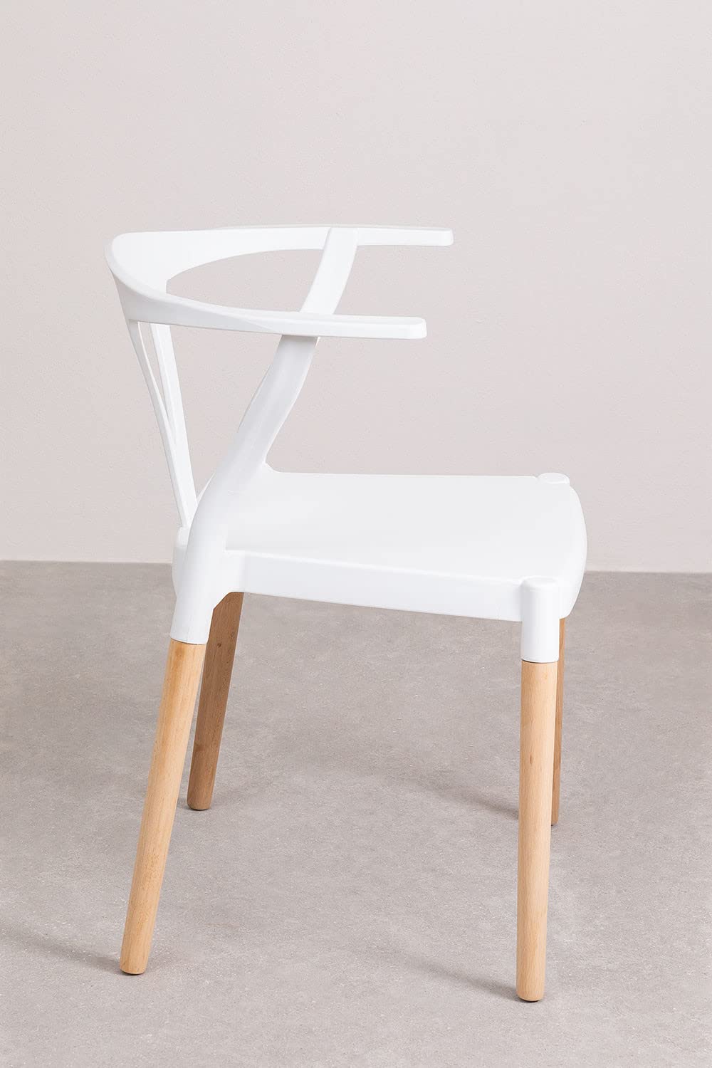 Sklum Uish sedia da giardino bianco polietilene e legno