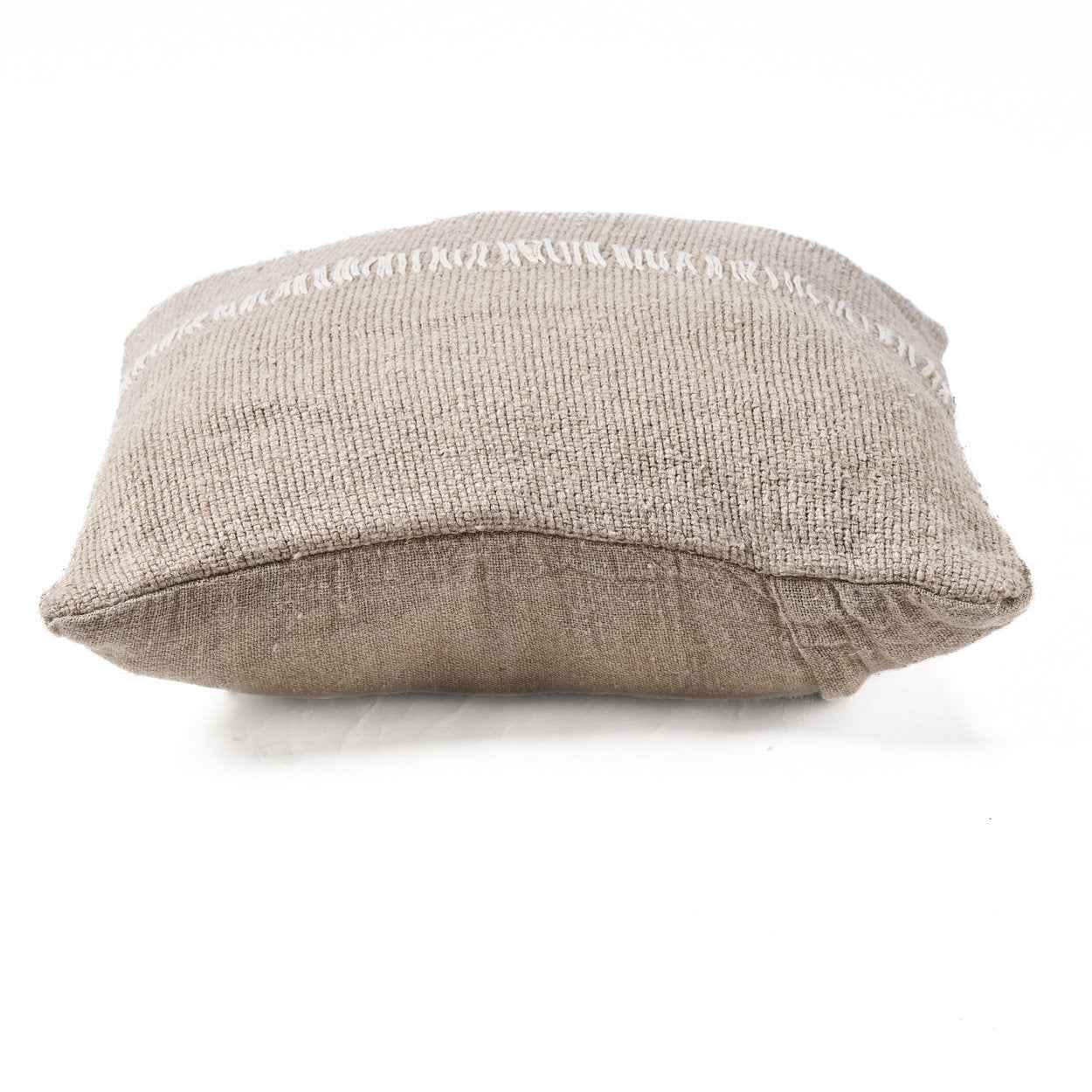 Bambua Linen Stitch federa cuscino lino bianco naturale