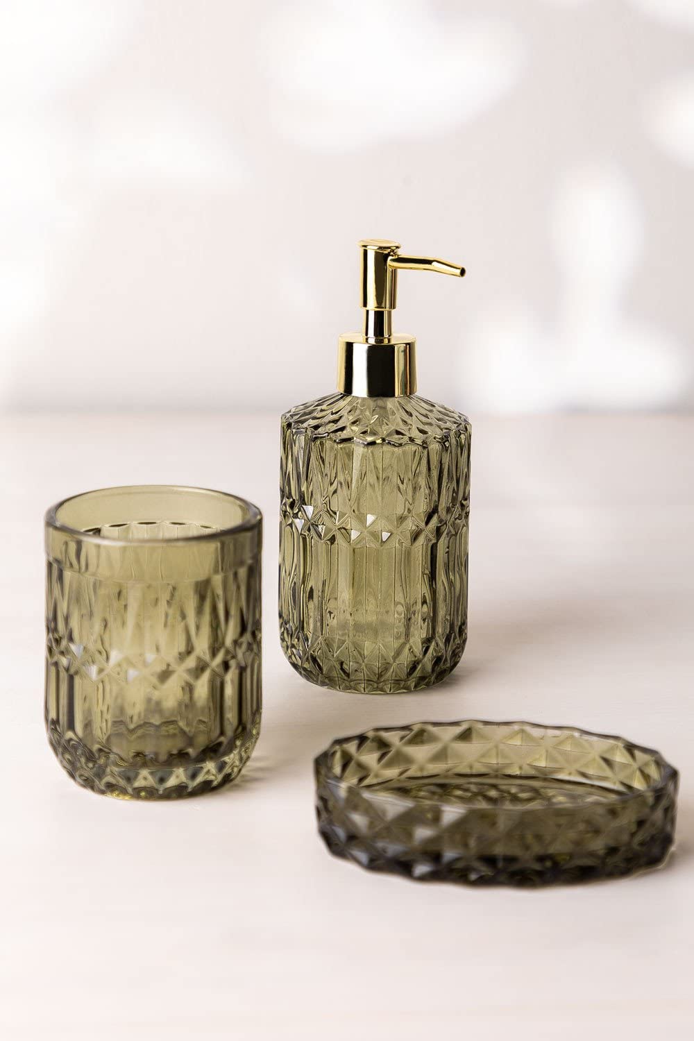 Sklum Ovie Set Bagno in Vetro 3 Pezzi Vintage