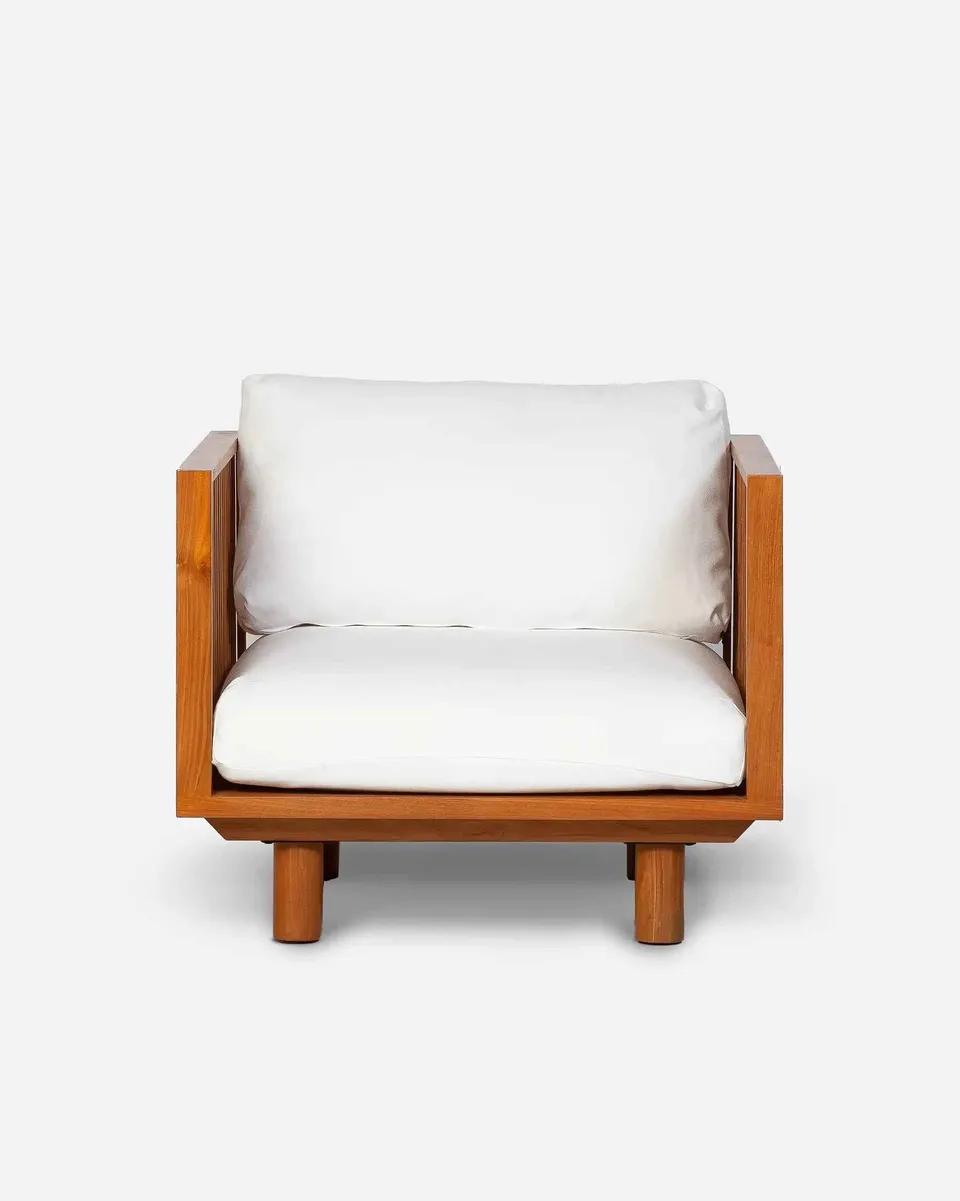 Bambua Toprak divano esterno teak 1 posto