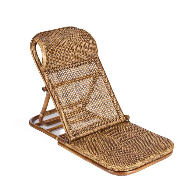 Bambua Rattan Floor Lounger poltrona noce scuro