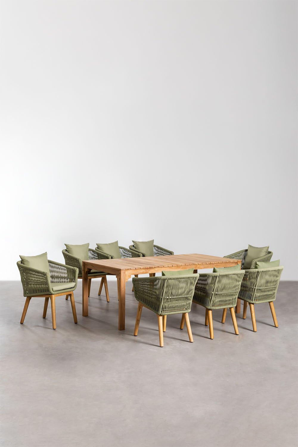 Sklum Donal Barker set tavolo pranzo 200x100 8 sedie teak