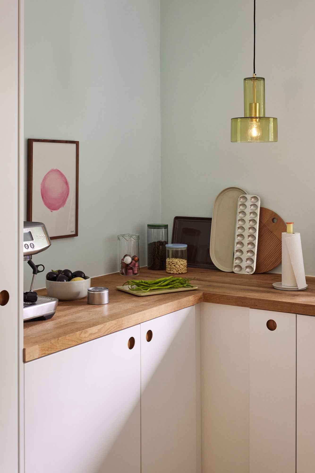 Bambua Ripple Pendant lampadario verde vetro E27